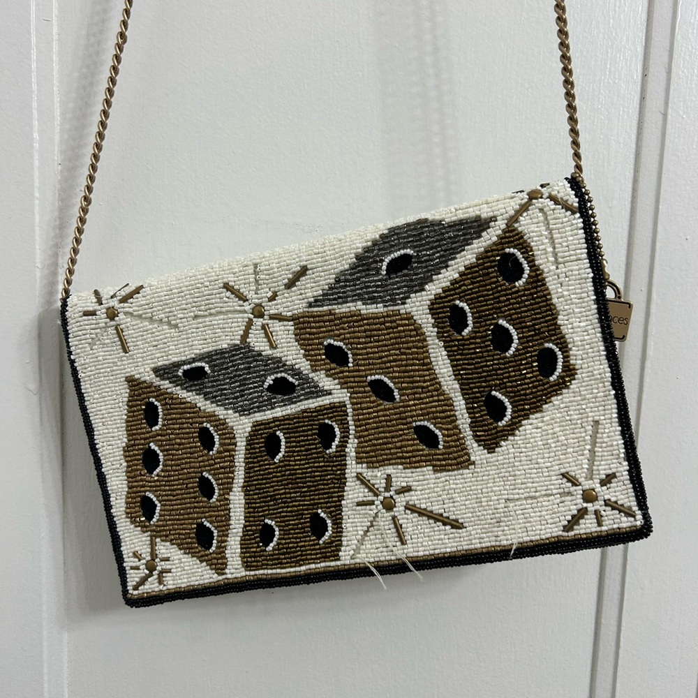 Mary Frances beaded dice crossbody purse
